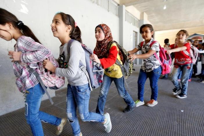Syrian child refugees taught to release stress and resist recruitment